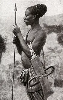 Tribesman with his spear, Cameroon, Central West Africa Tribesman with his spear, Cameroon, Central West Africa