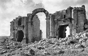 Triumphal arch at Jerash (Gerasa), Jordan, Holy Land Triumphal arch at Jerash (Gerasa), Jordan, Holy Land