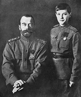 Alexei Gallery: Tsar Nicolas and son during Revolution, Russia