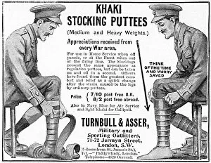 Adverts Collection: Turnbull & Asser khaki puttees advertisement