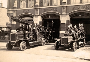 Turnout by fire crews and appliances outside their station Turnout by fire crews and appliances outside their station