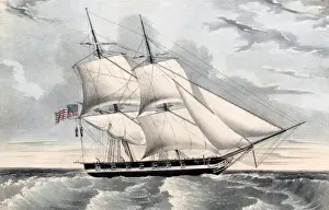 Alexander Hamilton Prints: The U.S. Brig-of-War Somers Print by Thomas Birch (1846)