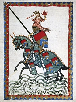 Ulrich von Liechtenstein (12001278) on a trip. Codex Manes Ulrich von Liechtenstein (12001278) on a trip. Codex Manes