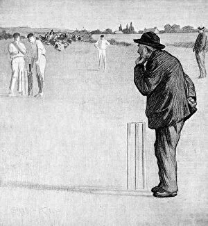 Images Dated 12th July 2004: Umpire at a Cricket Match, c. 1905