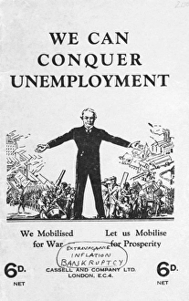<b class=qtipBold><figcaption>Unemployment leaflet</figcaption></b><br>Sir Richard Hopkins Papers, leaflet on conquering unemployment, 1928-1930 Date: 1928-1930<br><em>© Mary Evans / National Archives</em> Unemployment leaflet