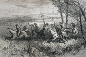 United States (19th c.). Indian people attack in United States (19th c.). Indian people attack in