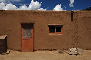 United States. Taos Pueblo. Adobe building United States. Taos Pueblo. Adobe building