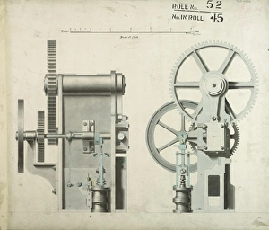 Untitled mechanism, front and side elevations Untitled mechanism, front and side elevations