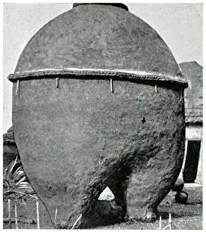 Unusual corn bin, Dahomey (now Benin), West Africa Unusual corn bin, Dahomey (now Benin), West Africa