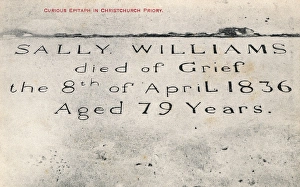 Unusual Epitaph in Christchurch Priory, Dorset Unusual Epitaph in Christchurch Priory, Dorset