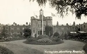 Prints of The Uppingham Auxiliary Hospital operated during World War One in the premises of the Uppingham Union workhouse, Leicester Road, Uppingham, Rutland Rutland Prints: Uppingham Auxiliary Hospital Print: World War One Era