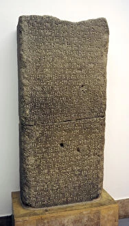 Related Images Gallery: Urartu civilization. Stele of Rusa II, King of Urartu (680-6