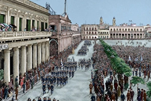 Montevideo Gallery: Uruguay. Montevideo. Army parade in honour of the President