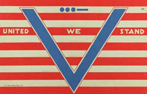 Morse Gallery: V for Victory. US World War Two propaganda postcard