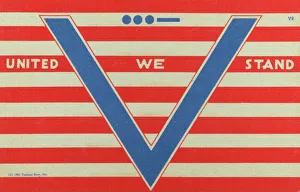 V for Victory. US World War Two propaganda postcard V for Victory. US World War Two propaganda postcard