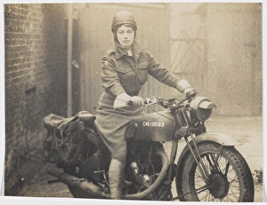 Valerie Ryshworth-Hill in ATS uniform on a motorbike Valerie Ryshworth-Hill in ATS uniform on a motorbike
