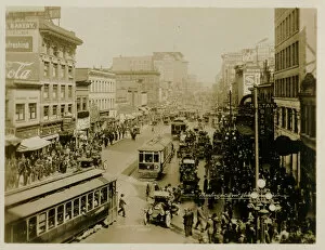 Trolley Collection: Vancouver, Canada - Hastings Street with trams