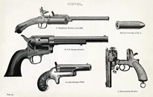 Weapons Gallery: Variety of pistols, incl Colts Deringer pistol / Peacemaker