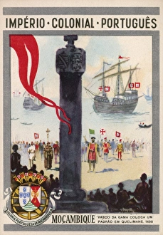 Vasco da Gama erects a column in Mozambique Vasco da Gama erects a column in Mozambique