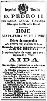VERDI, Giuseppe (1813-1901). Performance of the VERDI, Giuseppe (1813-1901). Performance of the
