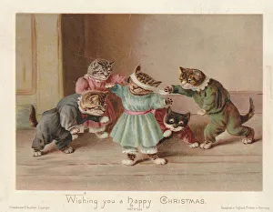 Victorian Greeting Card - Blind Mans Buff Victorian Greeting Card - Blind Mans Buff
