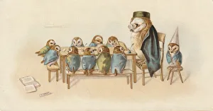 Victorian Greeting Card - Professor Owl Victorian Greeting Card - Professor Owl