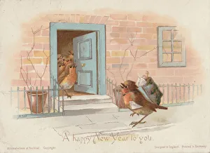 Victorian Greeting Card - Robin Christmas Postman Victorian Greeting Card - Robin Christmas Postman