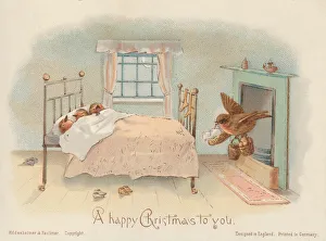 Victorian Greeting Card - Robins Christmas Eve Victorian Greeting Card - Robins Christmas Eve