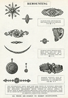 Victorian jewellery remounted as diamond brooches 1937 Victorian jewellery remounted as diamond brooches 1937