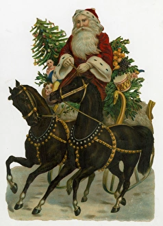 Victorian Scrap -- Father Christmas and Horses Victorian Scrap -- Father Christmas and Horses
