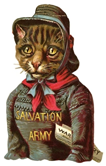 Victorian scrap - Salvation Army tabby cat Victorian scrap - Salvation Army tabby cat
