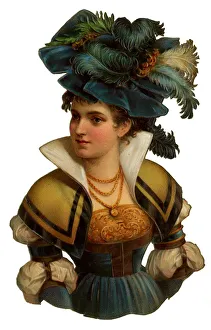 Victorian Scrap, woman in a large hat Victorian Scrap, woman in a large hat