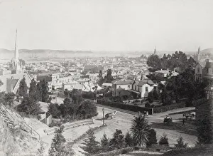 View over the city of Dunedin, New Zealand, Pitt Street View over the city of Dunedin, New Zealand, Pitt Street