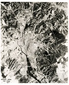 View of the city of Nagasaki Japan 1945, atomic bomb View of the city of Nagasaki Japan 1945, atomic bomb