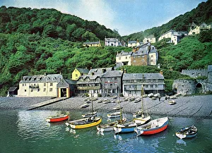 Lifeboat Gallery: View of the harbour, Clovelly, Devon