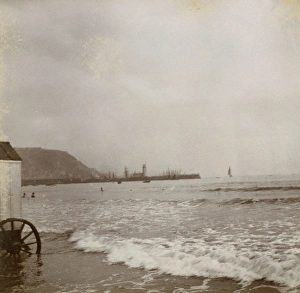 View towards the harbour at Scarborough, North Yorkshire View towards the harbour at Scarborough, North Yorkshire