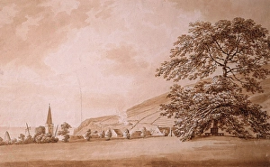 <b class=qtipBold><figcaption>View in Home Park, Glenarm</figcaption></b><br>View in Home Park, Glenarm (1796). Barralet, John James c1747 - 1815 (Unknown pupil of). Date: 1796<br><em>© National Museums NI / MARY EVANS</em> View in Home Park, Glenarm