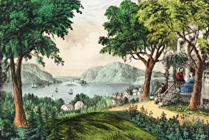 <b class=qtipBold><figcaption>View on Hudson River</figcaption></b><br>View on Hudson River. From Ruggle's House, Newburgh, New York, America Date: ca. 1865<br><em>© Mary Evans / Museum of the City of New York</em> View on Hudson River