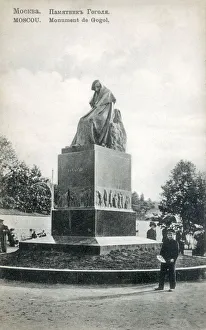 View of the monument to the Russian writer Nikolai Vasilievich Gogol (1809-1852 View of the monument to the Russian writer Nikolai Vasilievich Gogol (1809-1852