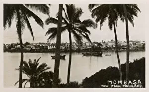 Mombasa Gallery: View through palm trees, Mombasa, Kenya, East Africa