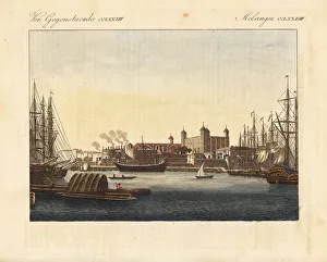 View of the River Thames and the Tower of London, 1820 View of the River Thames and the Tower of London, 1820