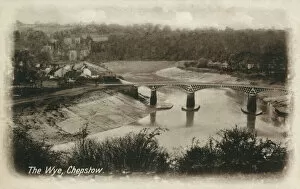 Tide Gallery: View of the River Wye and Old Wye Bridge at Chepstow
