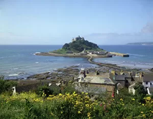 Yellow Collection: View of St Michaels Mount, Cornwall