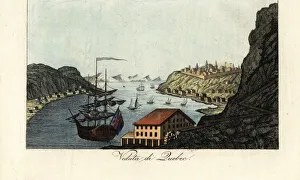 View of the town of Quebec, Canada, circa 1800 View of the town of Quebec, Canada, circa 1800