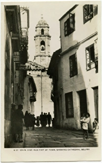 Belltower Gallery: Vigo, Spain - Old town with Cathedral Belfry