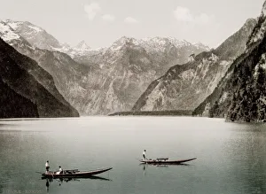 Vintage 19th century / 1900 photograph: The Konigssee, a natural lake in the extreme Vintage 19th century / 1900 photograph: The Konigssee, a natural lake in the extreme