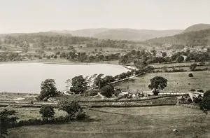 Vintage 19th century photograph: Bala town and lake, Wales Vintage 19th century photograph: Bala town and lake, Wales