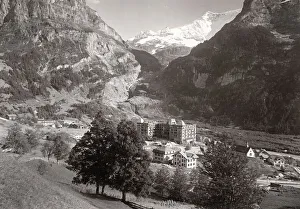Vintage 19th century photograph - Grindelwald, Hotel Baren, Switzerland, mountains, Alps Vintage 19th century photograph - Grindelwald, Hotel Baren, Switzerland, mountains, Alps
