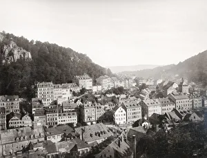 Vintage 19th century photograph - view of Prager StraAAe Karlsbad Kaarlovy Vary Vintage 19th century photograph - view of Prager StraAAe Karlsbad Kaarlovy Vary