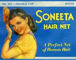 Images Dated 23rd February 2016: Vintage Hairnet Packaging - Soneeta Hair Net